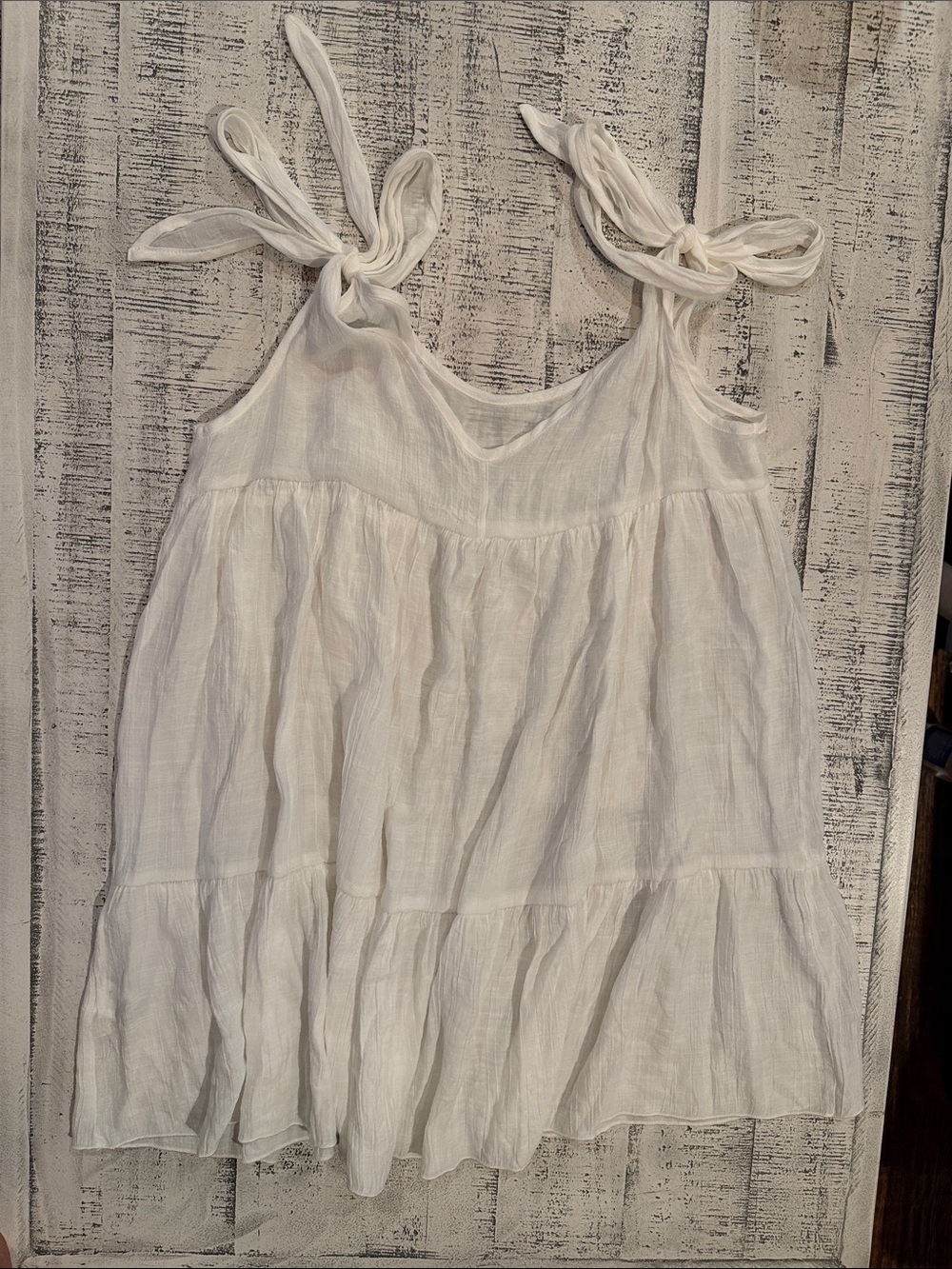 Women’s White Tie-Shoulder Coverup - Picture 2 of 2